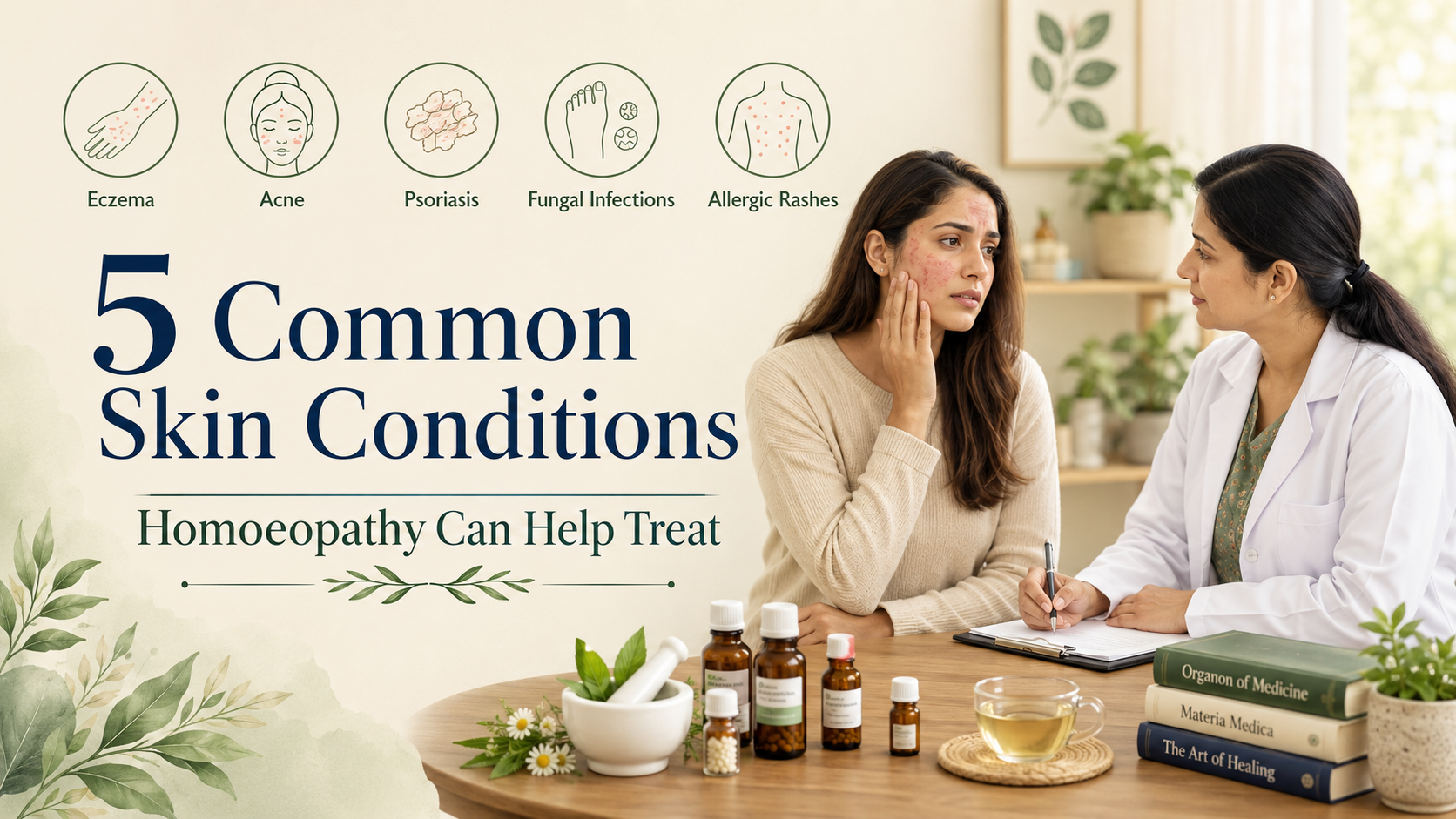 5 common skin conditions homoeopathy can help treat